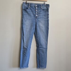 American Eagle Outfitters High Rise Next Level Stretch Light Blue Skinny Jeans